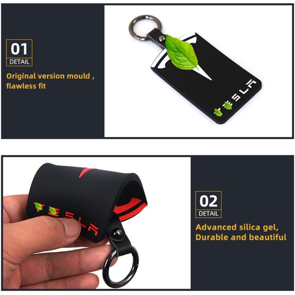 Model Y Car Silicone Key Card Holder Protector Cover Key For Tesla Model 3 2021 Accessories Black Key Fob Case Bag