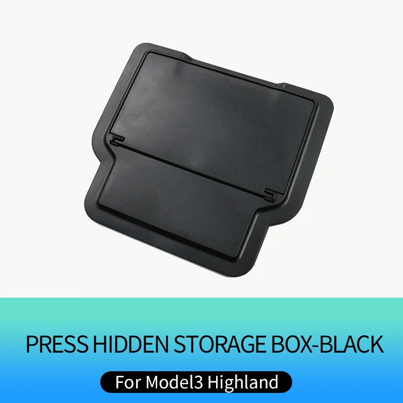Hidden Storage Box for Tesla Model 3+ Magnetic Suction/Press Armrest Box Privacy Storage New Model3 Highland 2024 Accessories