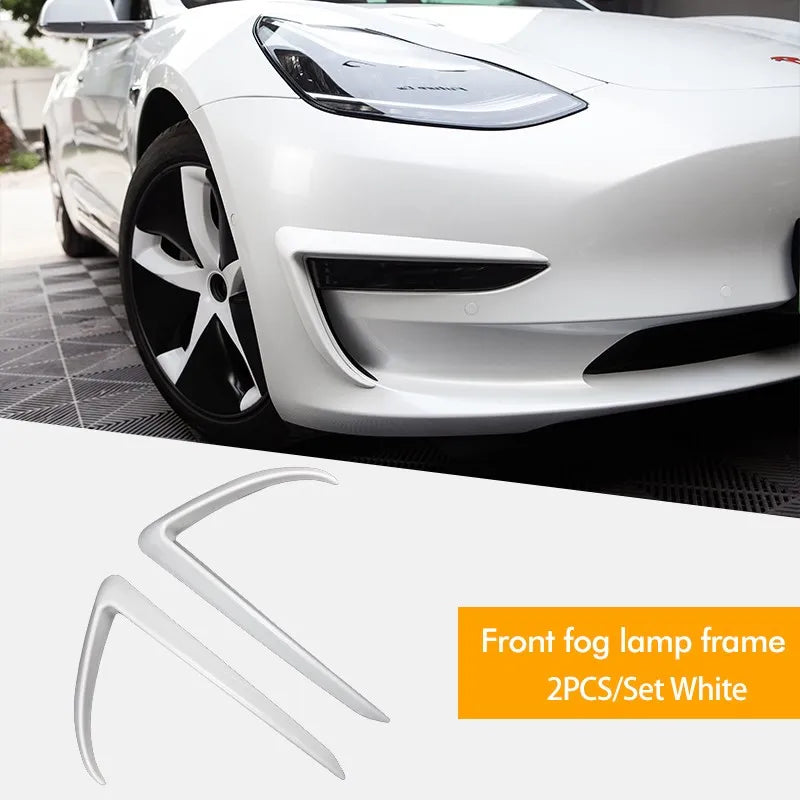 Xyzplus Front Blade Trim For Tesla Model 3 2023 Accessories Matte Carbon Fiber ABS Black White Model3 2022 Car Accessories