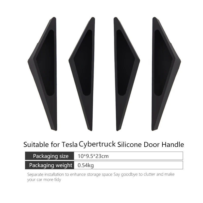 Door Handles For Tesla Cybertruck 2023 2024 4pcs Silicone Fingerprint Resistant Door Closer Handle Hidden Car Interior Accessori