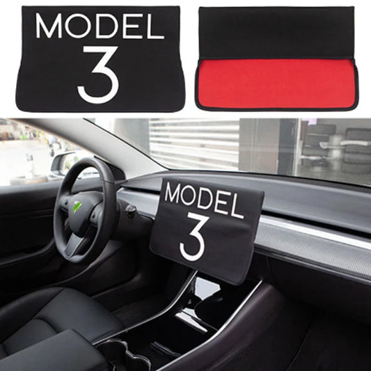 Screen Protector Cover Model3/ModelY LOGO For Tesla Model 3 Y Black/Red/White Car Swivel Bracket Guard Auto Accessories 2022