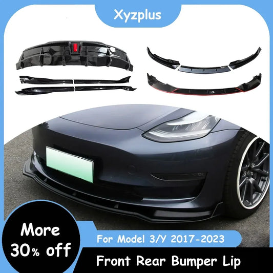 2023 Model Y Car Front Rear Bumper Lip Chin Diffuser Body Kit Spoiler Deflector For Tesla Model 3 2017-2023 Exterior Accessories