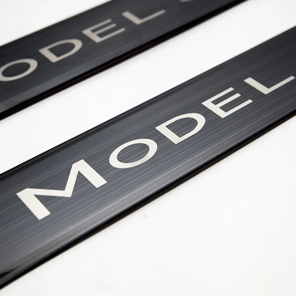 Xyzplus Model3 2023 Door Sill Decoration Wrap Cover For Tesla Model 3 2022 Accessories Pedal Protection Strip Carbon Fiber