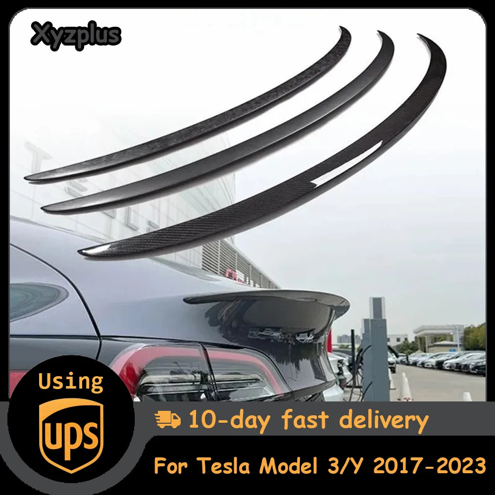 For Tesla New Model Y 2023 Model 3 Trunk Wing Spoiler Rear Trunk Spoiler Tesla Modely Real Carbon Fiber Original Car Accessories