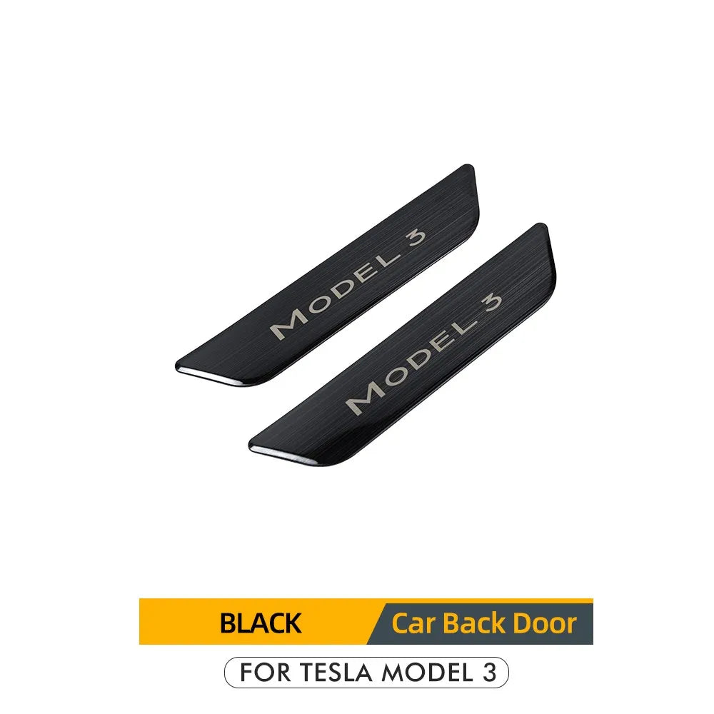 Xyzplus Model3 2023 Door Sill Decoration Wrap Cover For Tesla Model 3 2022 Accessories Pedal Protection Strip Carbon Fiber