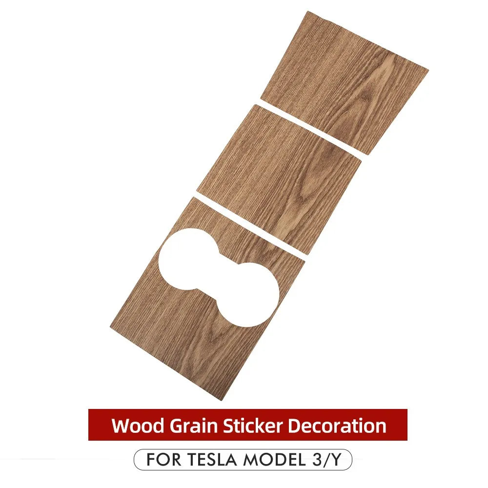 Model3 Car Center Console Wrap Sticker For Tesla Model 3 Y 2020 Wood Console Grain Accessories For Tesla Model Three accessory