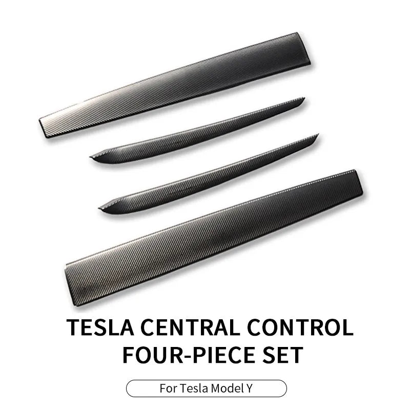 Dashboard Cover Door Trim Panel Caps for Tesla Model Y Interior Front Carbon Fiber ABS Trims Patch Cover Decoration Sticker