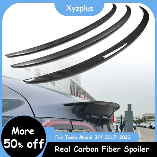 Xyzplus New Car Trunk Wing Spoiler For Tesla Model Y 2023 Accessories Spoiler Real Carbon Fiber Accessory Model 3 2022