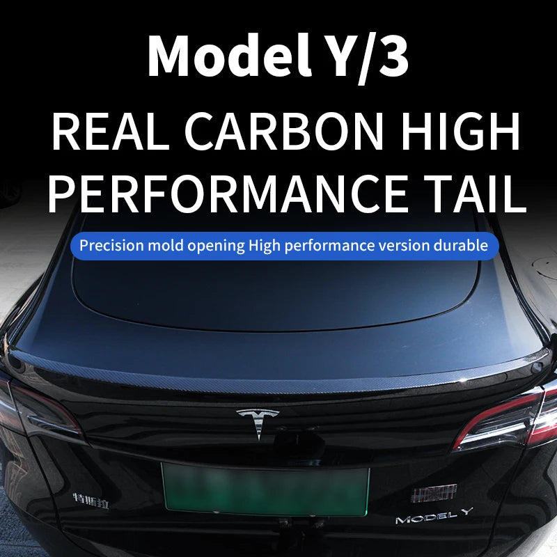 For Tesla New Model Y 2023 Model 3 Trunk Wing Spoiler Rear Trunk Spoiler Tesla Modely Real Carbon Fiber Original Car Accessories