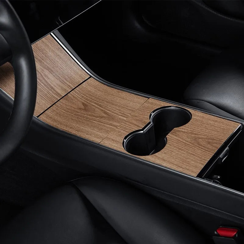 Model3 Car Center Console Wrap Sticker For Tesla Model 3 Y 2020 Wood Console Grain Accessories For Tesla Model Three accessory