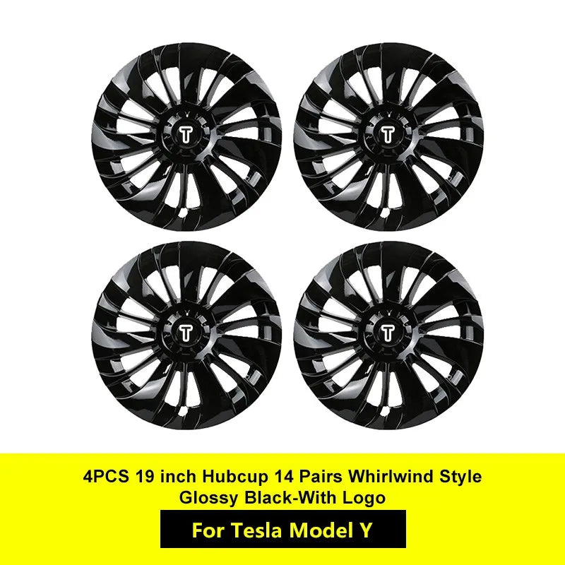 4PCS for Tesla Model Y 2023 Hub Cap Performance Replacement Wheel Cap 19 Inch Automobile Hubcap Full Rim Cover Accessories