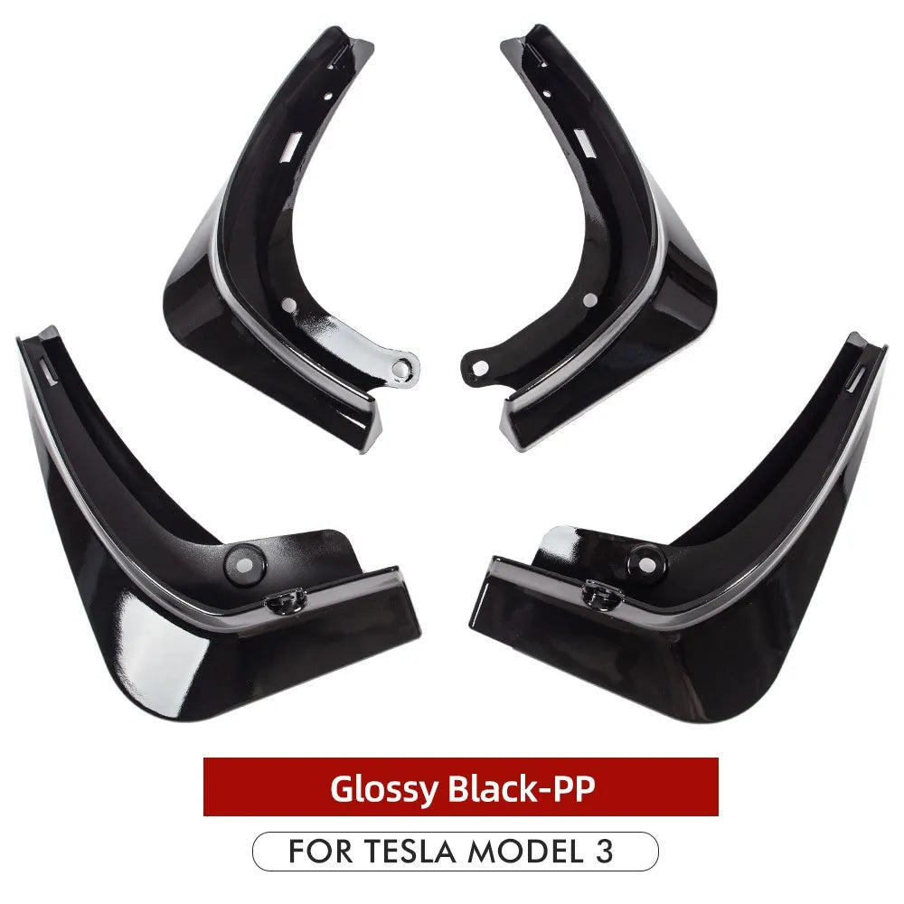 Xyzplus Model3 2023 Mud Flaps For Tesla Model 3 2022 Accessories Guard Fender Front Rear Wheel Mudguard Carbon Fiber ABS