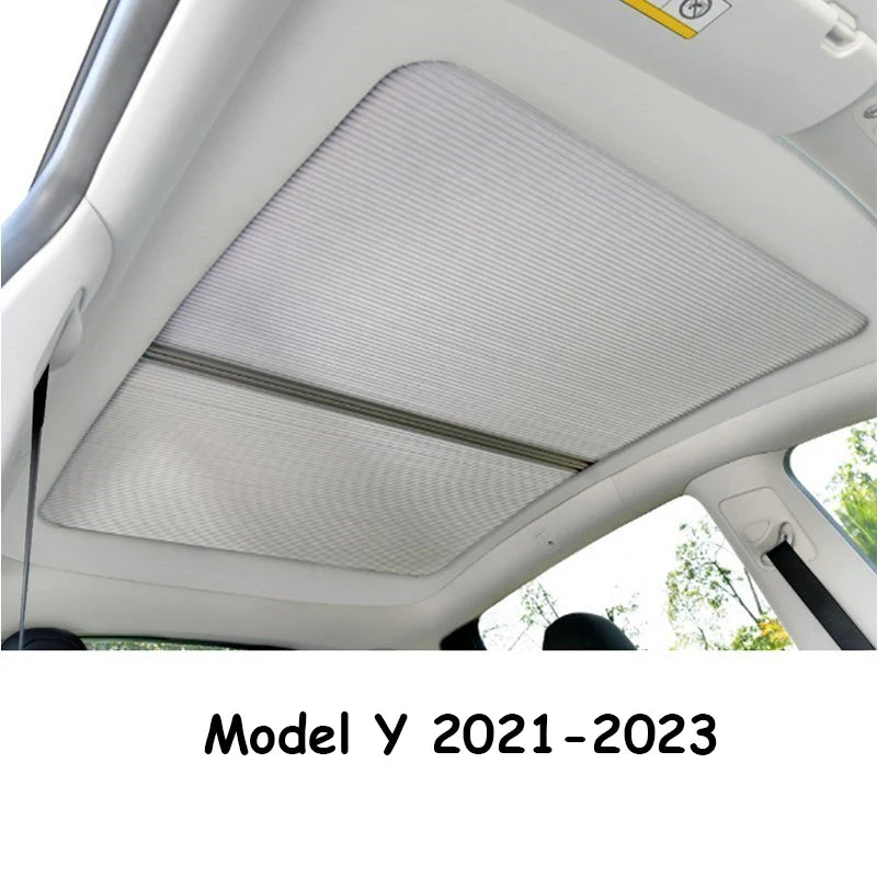 For Tesla Model Y 2023 Magnetic Sunshade Sunroof Model y 2022 Retractable Sunshade Sun Visor Cooling Cover Interior Modification