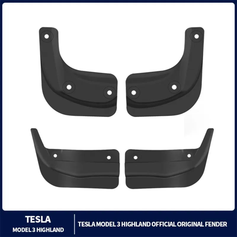 Soft Mud Flaps For Tesla Model 3 Highland 2024 TPE Mudguards Original Design Fender Anti-Snow Anti-Sand Guard Protector