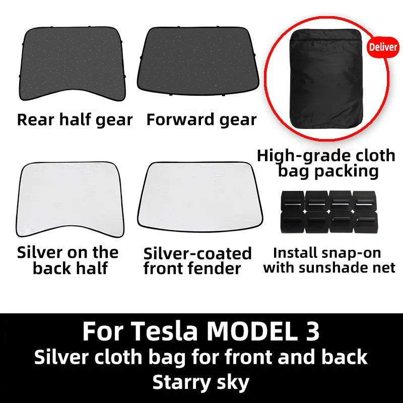 Model3 2023 Sunshade Car Sun Visor Rear Front Sun Shade For Tesla Model 3 2022 Accessories Roof Skylight Shades Protector