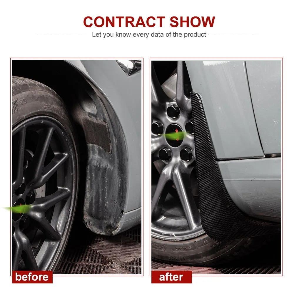 Xyzplus Model3 2023 Mud Flaps For Tesla Model 3 2022 Accessories Guard Fender Front Rear Wheel Mudguard Carbon Fiber ABS