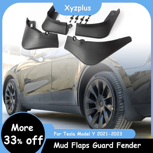 For Tesla Model Y Mud Flaps Fender 2023 Front Rear Wheel Mud guard 2022 4PCS Splash Guards Carbon Fiber ABS Accessories