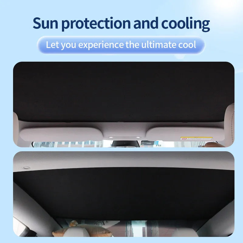 Upgrade Ice Crystal Sunroof Sunshade for Tesla Model 3 2024 Roof Car Sun Shade Skylight Blind Shading Nano Sun Visor Net