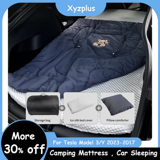 Camping Mattress for Tesla Model Y/3 Memory Foam Mattress Storage Bag & Sheet Provided Portable In Car Sleeping