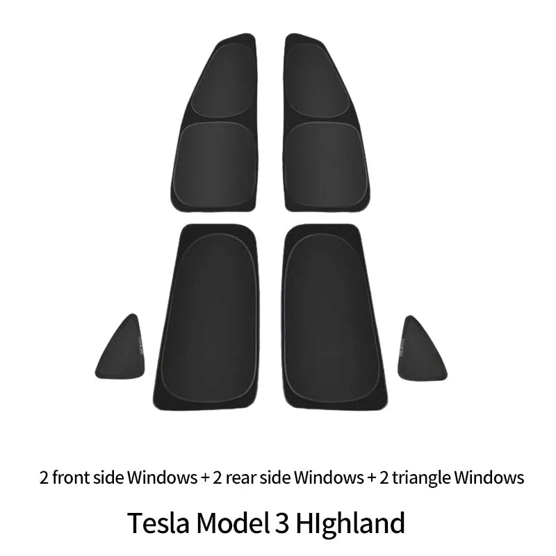 Privacy Full Sunshade For Tesla Model 3 Highland 2024 Model Y 2023 Side Windows Front Windshield Cover Sunproof UV Rays