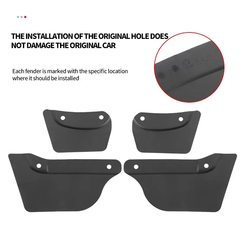 Soft Mud Flaps For Tesla Model 3 Highland 2024 TPE Mudguards Original Design Fender Anti-Snow Anti-Sand Guard Protector