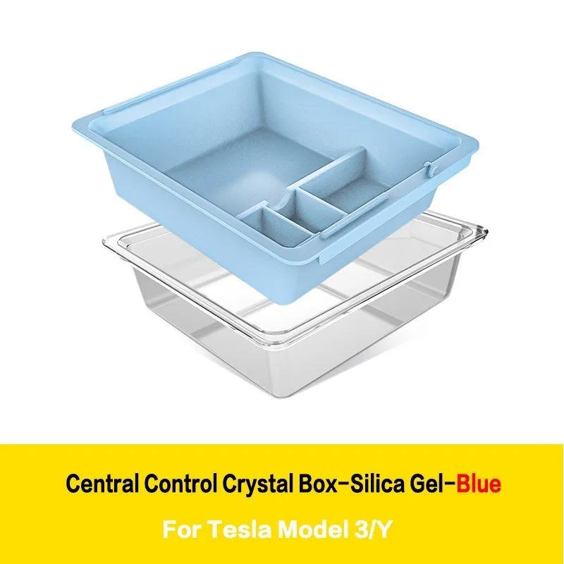 ModelY Storage Box Car Central Control Crystal Box Silicone For Tesla Model 3/Y Accessories 2021 2022 Auto Interior Parts Model3