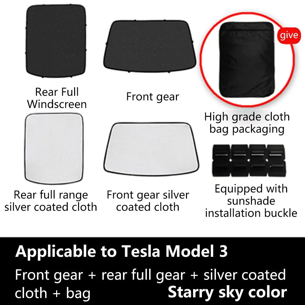 Model3 2023 Sunshade Car Sun Visor Rear Front Sun Shade For Tesla Model 3 2022 Accessories Roof Skylight Shades Protector