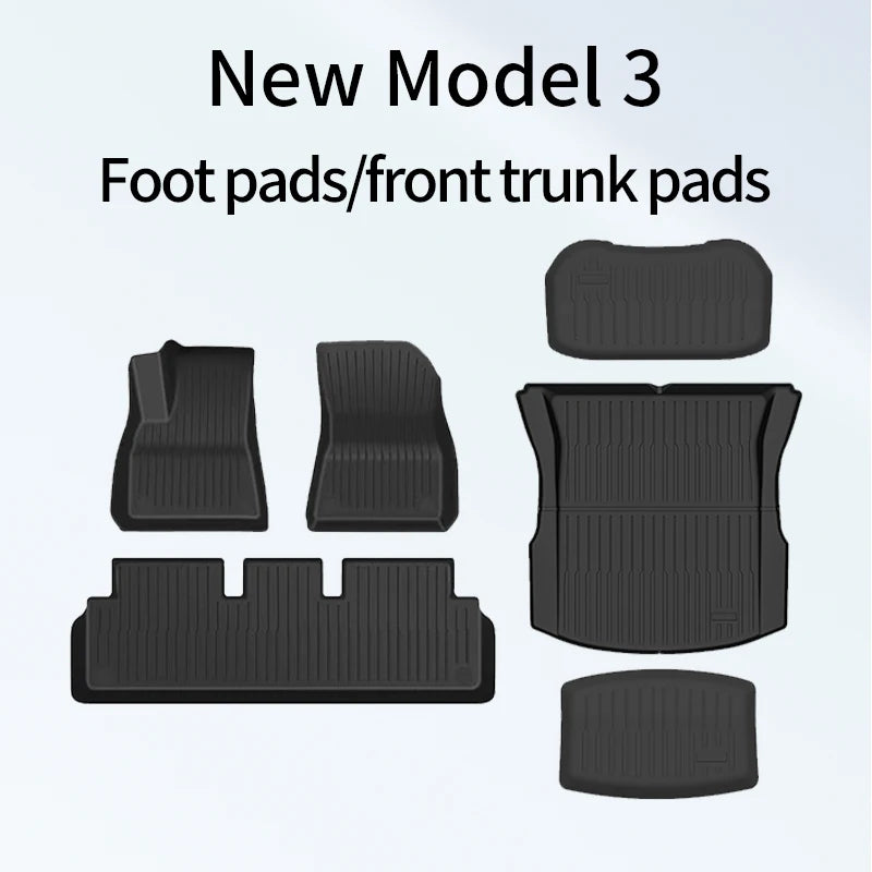 For tesla model 3 2024 foot mat and front rear trunk mat